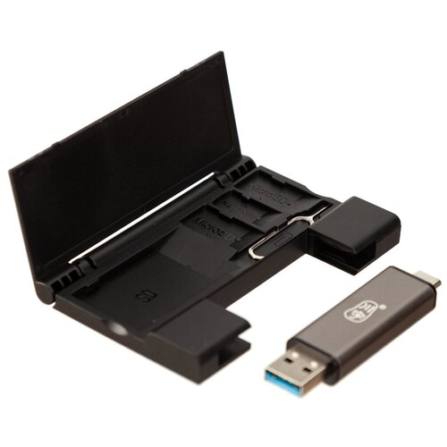 Кардридер SmartQuickly C350M - 2 в 1 (SD, Micro SD) USB 3.0 + чехол для карт памяти кейс для карт памяти sd 4 шт