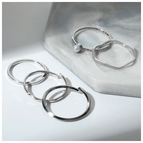 Кольцо Queen Fair кольцо набор 5 штук идеальные пальчики изящность цвет белый в серебре