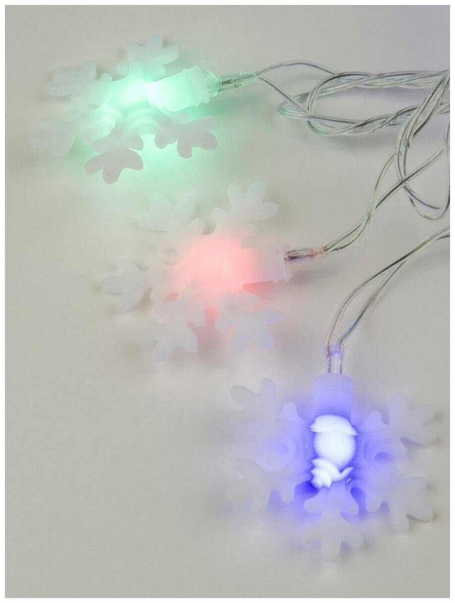 Гирлянда LED RGB Снежинки-3 (7м.) с контроллером Uniel ULD-S0700-050/DTA (7936) - фото №10