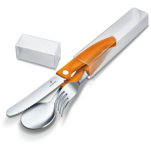 Набор столовых приборов Victorinox Swiss Classic, набор из 3 предметов (ложка / вилка / нож), оранжевый