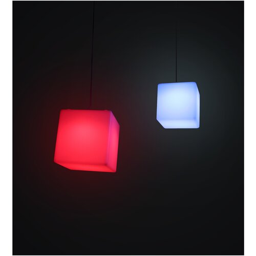 Подвесной светильник куб 30 см с разноцветным свечением