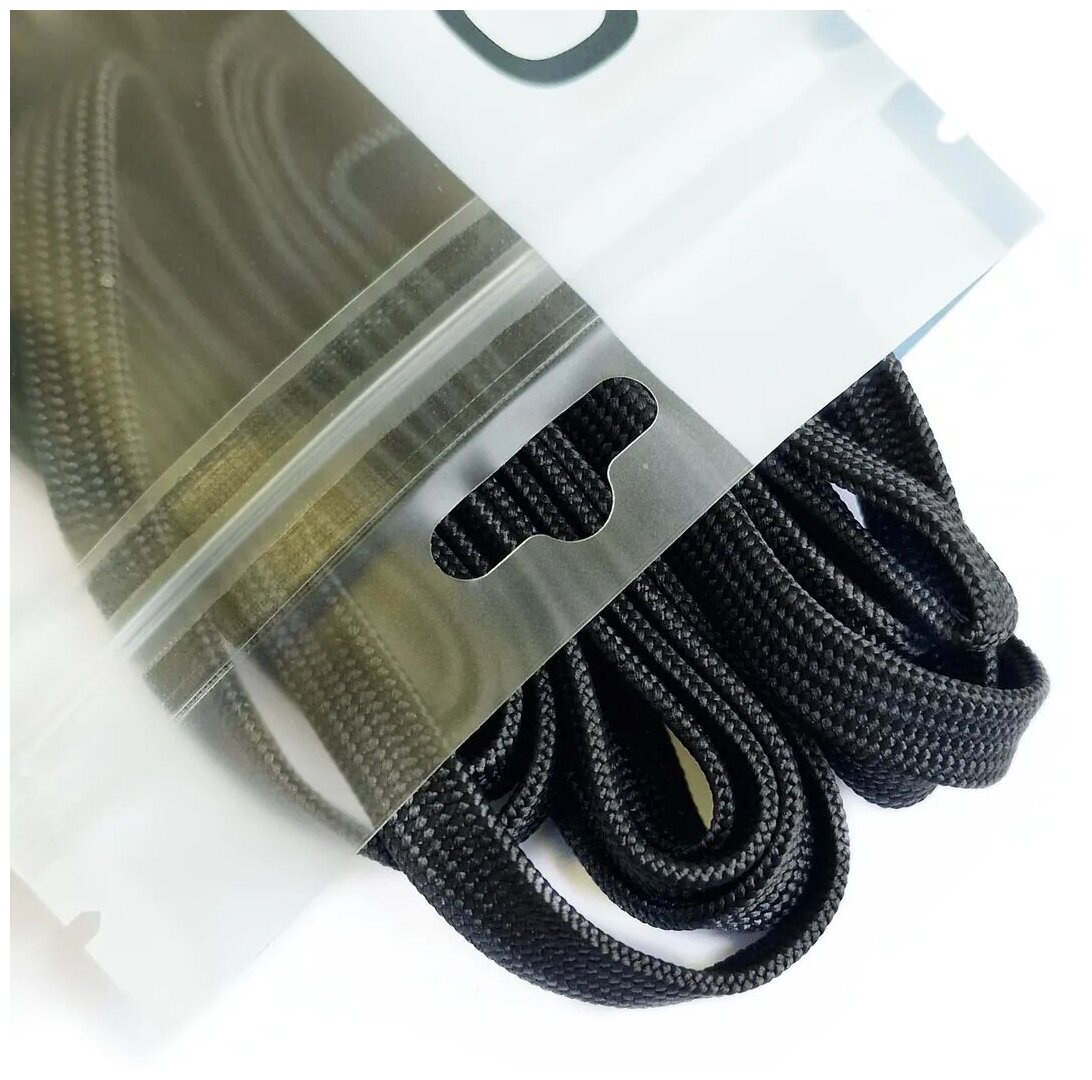 Шнурки LENKO черные плоские 80 см - фотография № 3