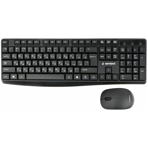 Клавиатура + мышь Gembird KBS-9300, беспроводная, USB, черный