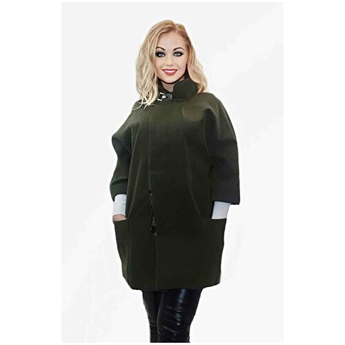 Пальто реглан, размер 50, зеленый