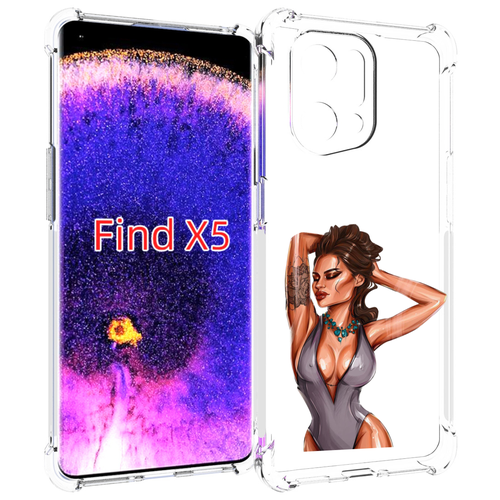 Чехол MyPads Роскошная-девушка женский для Oppo Find X5 задняя-панель-накладка-бампер