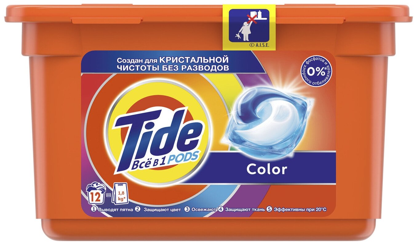 Капсулы Для Стирки Tide Color 12 шт.