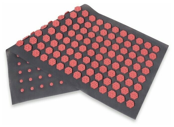 Ипликатор-коврик, основа спанбонд, 160 модулей, 28 х 64 см, цвет тёмно-серый/розовый - фотография № 4