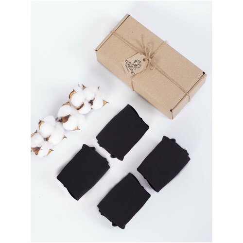 фото Носки женские в упаковке "cotton organic", 4 пары (черные) xinjiang meifan huaer knitting