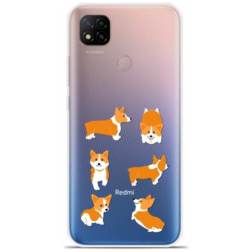 Силиконовый чехол на Xiaomi Redmi 9C Ракурсы корги / для Сяоми Редми 9Ц