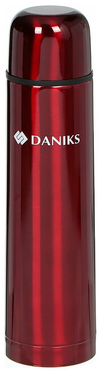 Термос для напитков, нержавеющая сталь, 0.75 л, узкий, Daniks, колба нержавеющая сталь, красный глянец, SL-75ZN-201C - фотография № 2