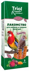 TRIOL STANDARD лакомство для средних и мелких попугаев с овощами (3 шт)