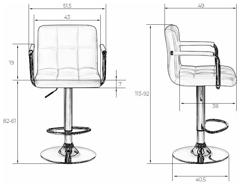 Барный кухонный велюровый стул офисный с подлокотниками и мягкой спинкой парикмахерское кресло мастера KRUGER ARM, мятный велюр - фотография № 10