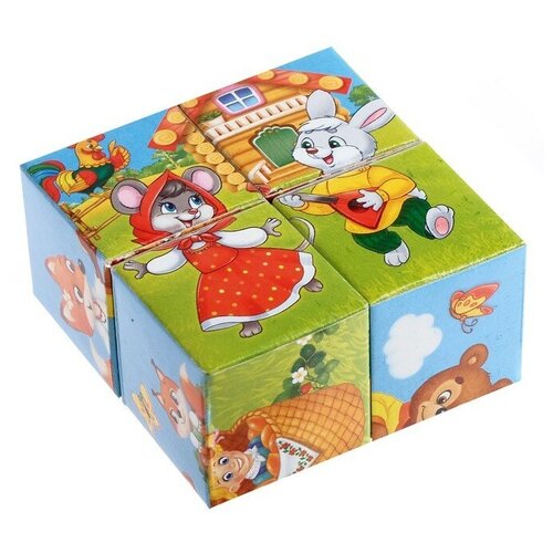 кубики любимые герои 1 4 шт 03508 Кубики картонные «Любимые сказки», 4 шт