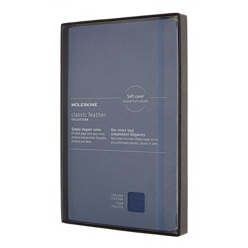 Блокнот Moleskine LIMITED EDITION LEATHER LCLH31SB41BOX Large 130х210мм натур. кожа 176стр. линейка мягкая обложка синий