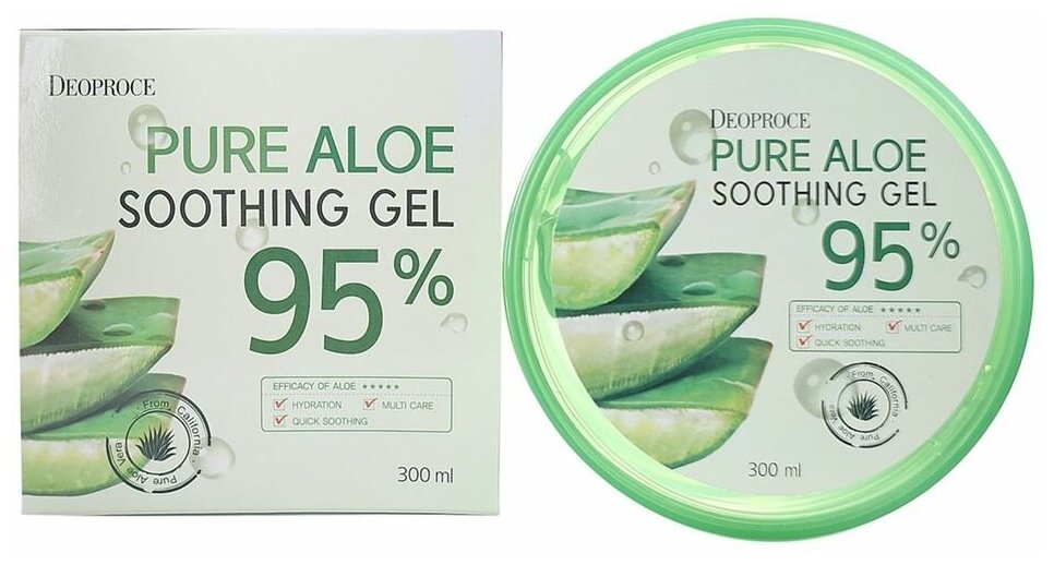 Гель Deoproce Pure Aloe Soothing Gel 95%, 300 мл