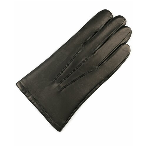 фото Перчатки кожаные мужские зимние finnemax, размер 8, черные.