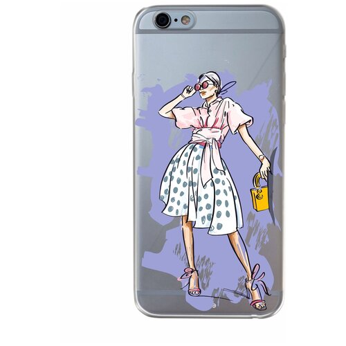 Силиконовый чехол Mcover для Apple iPhone 6 с рисунком Девушка в платье силиконовый чехол mcover для apple iphone 6 с рисунком девушка с пирсингом