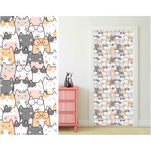 Штора на дверной проём Котики 82*200 см AzarovaPro