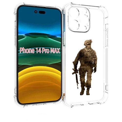 Чехол MyPads call-of-duty мужской для iPhone 14 Pro Max задняя-панель-накладка-бампер