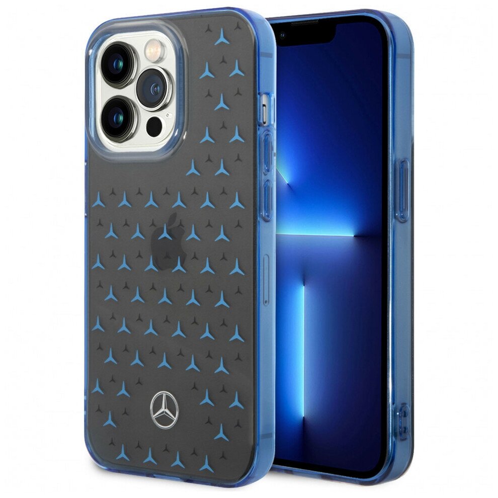 Чехол CG Mobile Mercedes PC/TPU Double layer Stars Hard для iPhone 14 Pro, цвет Черный/Синий (MEHCP14L8DPMGL)