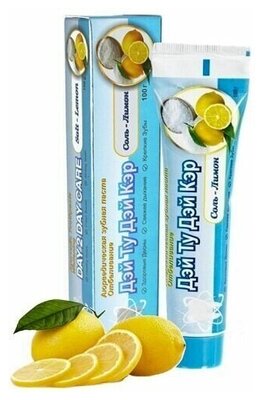 Зубная паста аюрведическая отбеливающая «Соль-Лимон» Day 2 Day Care Salt Lemon Ayurvedic Toothpaste 100g