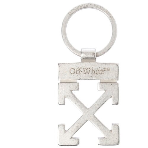 Брелок Off-White, металл, белый, серебряный