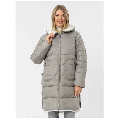 фото Nortfolk пальто женское пуховое зима / куртка женская зимняя цвет олива размер 68