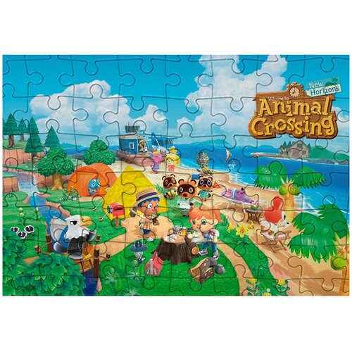 Пазл Картонный 38x26 Animal Crossing New Horizons, Герои блокнот animal corssing new horizons 3d