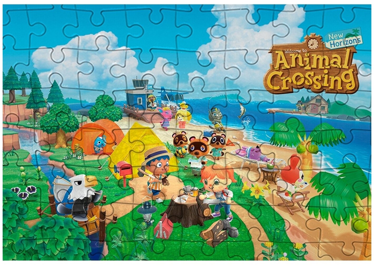 Пазл Картонный 38x26 Animal Crossing New Horizons Герои