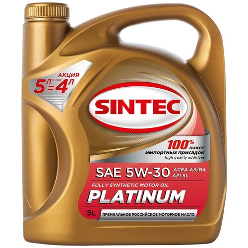 Моторное масло SINTEC PLATINUM SAE 5W-30 SN/CF 5л