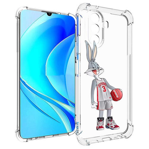 Чехол MyPads заяц-баскетболист женский для Huawei Nova Y70 / Nova Y70 Plus (MGA-LX9N) / Huawei Enjoy 50 задняя-панель-накладка-бампер чехол mypads любительница шампанского модель женский для huawei nova y70 nova y70 plus mga lx9n huawei enjoy 50 задняя панель накладка бампер