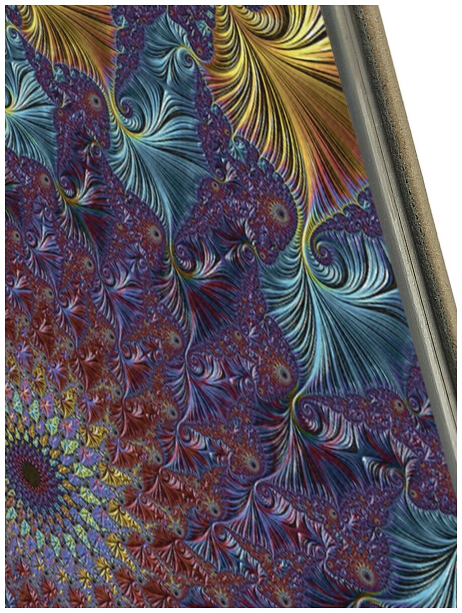 Чехол-книжка на Apple iPhone XR / Эпл Айфон Икс Эр с рисунком "Цветной калейдоскоп" золотой