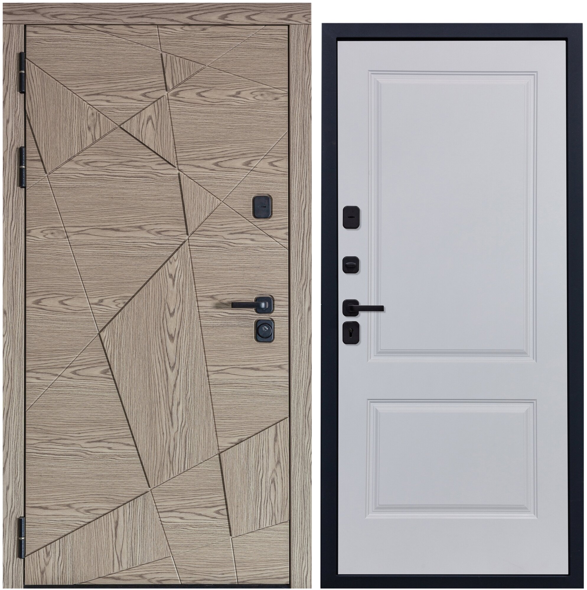 Дверь входная металлическая DIVA 97/1 2050x960 Левая Дуб натуральный - Д7 Белый софт, тепло-шумоизоляция, антикоррозийная защита для квартиры