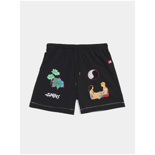 фото Шорты jungles jungles connection chenille embroidered shorts, черный, xl