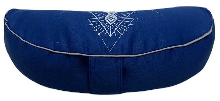 Подушка для медитации полумесяц Чакра Аджна синяя Рамайога