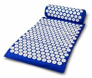 Массажный коврик, Аппликатор Кузнецова, с подушкой, синий, 42х68 см