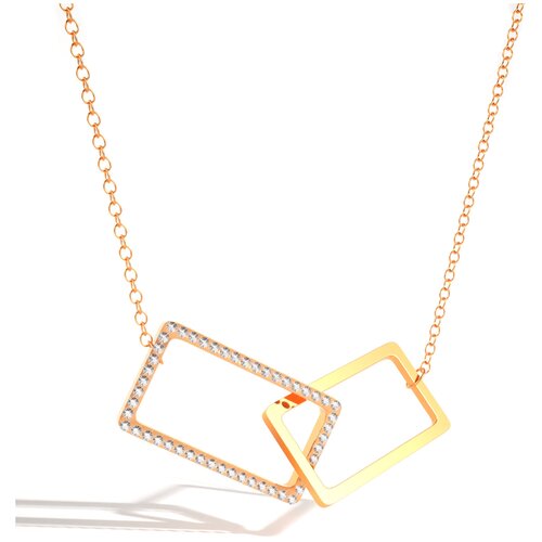 фото Женское колье с кулоном "двойной квадрат" / подвеска на шею caroline jewelry