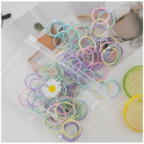 Детские резинки для волос NAM 95-100 шт Комплект резинок для волос 600 шт детские бесшовные нейлоновые резиночки набор резинок для волос набор детских разноцветных резинок для волос детские резинки для девочек диаметр-25 см 890₽