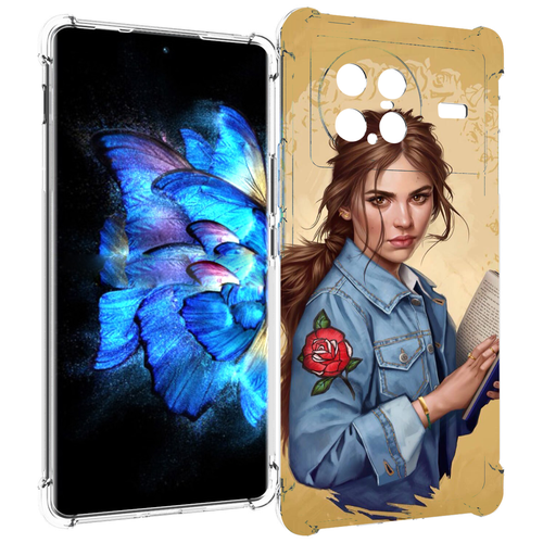 Чехол MyPads девушка-в-бежевом-фоне для Vivo X Note 5G задняя-панель-накладка-бампер