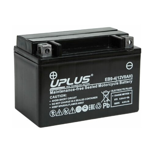 Аккумулятор UPLUS LEOCH EB9-4 (CT1209 YTX9-BS) 12В 8Ач 120CCA 150x87x105 мм Прямая (+-)