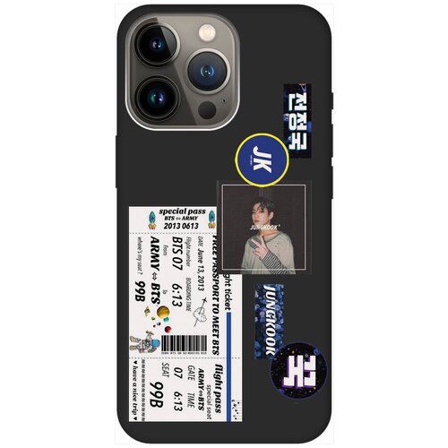 Силиконовый чехол на Apple iPhone 14 Pro / Эпл Айфон 14 Про с рисунком BTS Stickers Soft Touch черный силиконовый чехол на apple iphone 14 plus эпл айфон 14 плюс с рисунком bts stickers soft touch черный