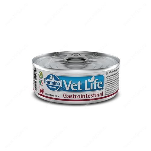 Консервы Farmina Vet Life Gastro Intestinal Cat - 85 г корм для кошек farmina vet life gastrointestinal при заболеваниях жкт паштет банка 85г