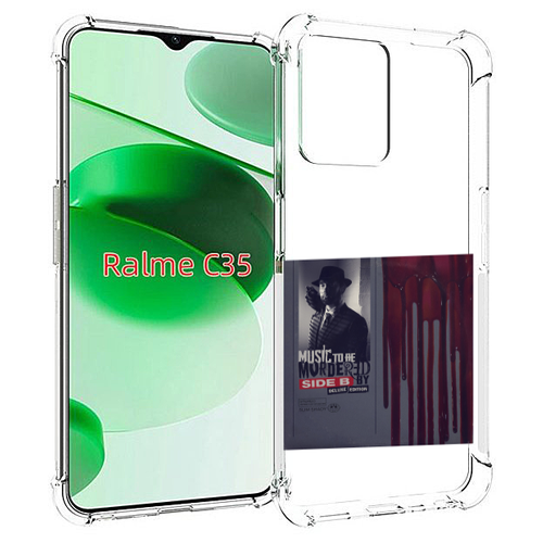 Чехол MyPads Eminem MUSIC TO BE MURDERED BY для Realme C35 / Narzo 50A Prime задняя-панель-накладка-бампер чехол mypads eminem music to be murdered by для realme c33 4g задняя панель накладка бампер