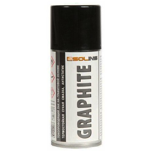 Токопроводящий лак на графитовой основе Solins Graphite, 200 мл., аэрозоль