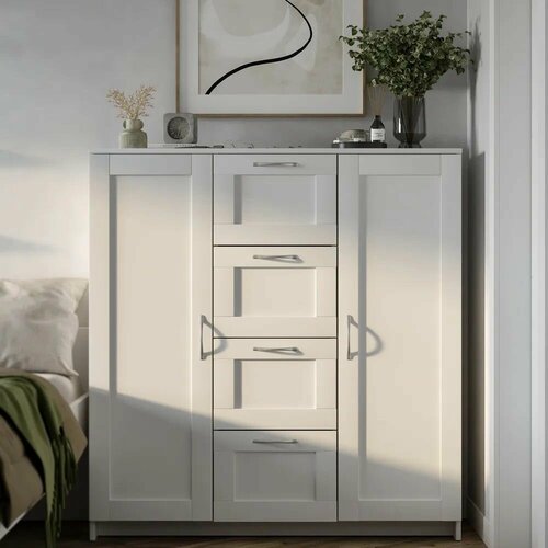 Сириус тумба 2 двери и 4 ящика 117х123 белая RU 24890₽