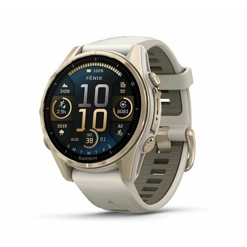 Часы Garmin Fenix 8 43 мм AMOLED Sapphire Soft Gold with fog GrayDark sandstone silicone bandзолотистый корпус дымчато-серый ремешок 010-02903-11 149199₽
