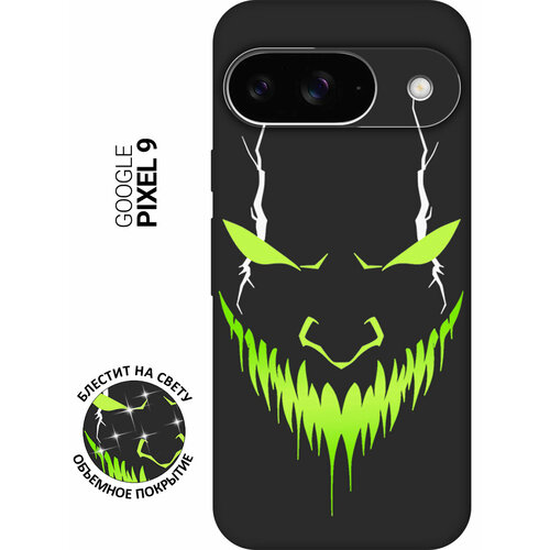 фото Силиконовый чехол на google pixel 9 с принтом "evil face" матовый черный slvgo