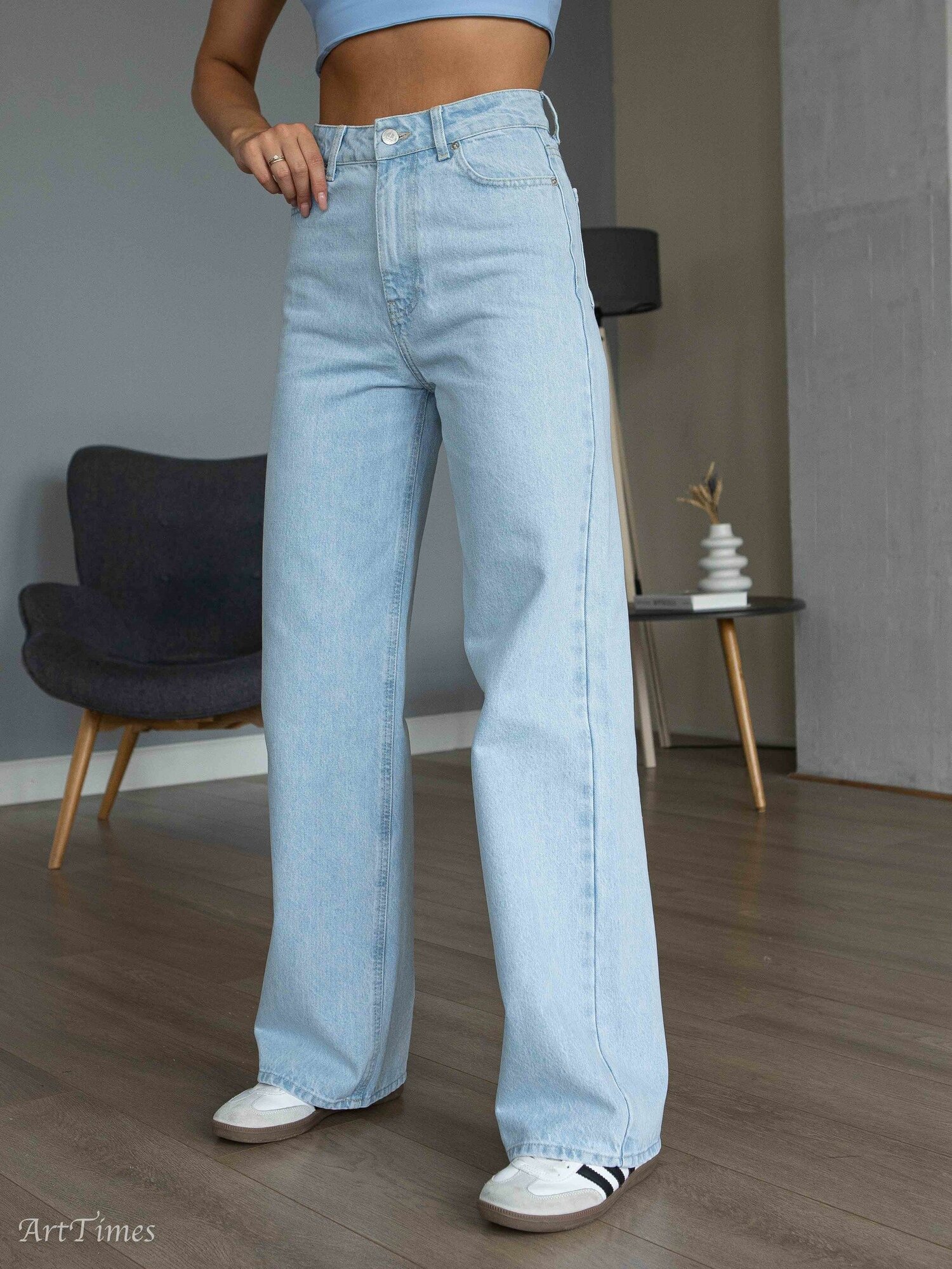 Джинсы клеш ArtTimes, размер 40, голубой — фото 1