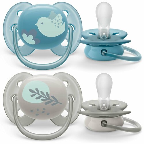 фото Соска-пустышка philips avent scf091/15 ultra soft птичка/листочки