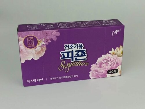 Изображение товара Pigeon Салфетки-кондиционер для сушки белья в сушильной машине Тайны дождя Rich Perfume, 40 шт